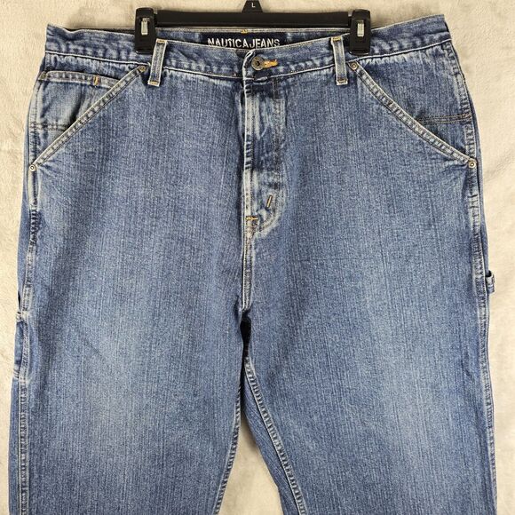 Vintage Nautica Mens Baggy Carpenters Jeans 42x29 Skater Hip Hop Y2K Grunge - Picture 7 of 16